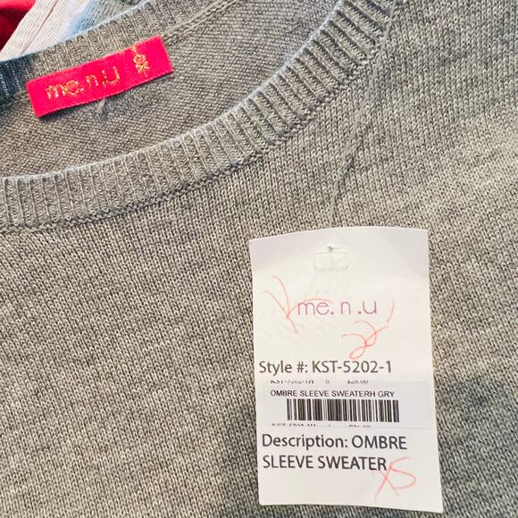 NEW! Me.N.U Ombre Sleeve Sweater Scoop Neck - XS - Picture 5 of 5